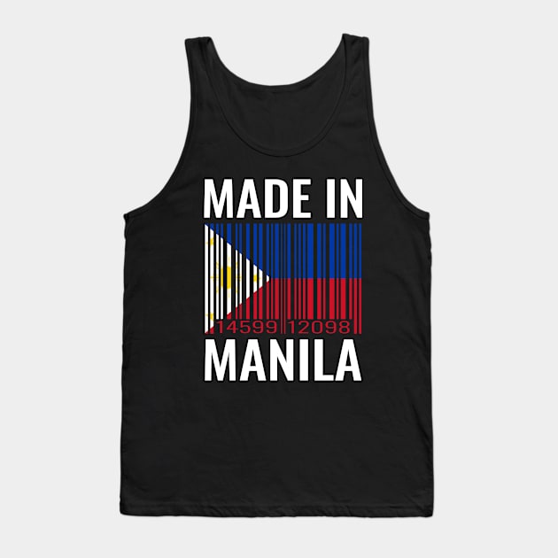 Made In Manila Barcode Flag of the Philippines Tank Top by Light Beacon